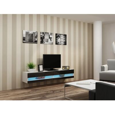 Stojak TV Cama Meble Vigo Biało/Czarny Błyszczący - Szafka RTV/centrum rozrywkowe Stojak TV Cama Meble Vigo Biało/Czarny Błyszczący - Szafka RTV/centrum rozrywkowe