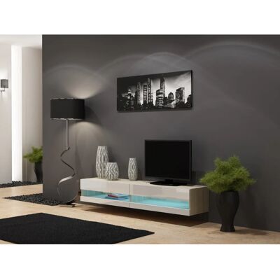 Cama Meble Vigo Modell 180 Sonoma/Weiß Glanz TV-Schrank - Entertainment-Center Cama Meble Vigo Modell 180 Sonoma/Weiß Glanz TV-Schrank - Entertainment-Center