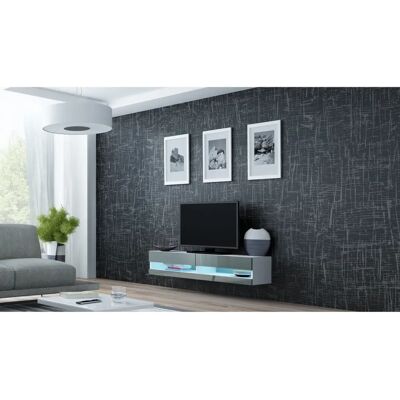 Cama Vigo Weiß/Grau Hochglanz TV Schrank - Modernes Entertainment-Center Cama Vigo Weiß/Grau Hochglanz TV Schrank - Modernes Entertainment-Center