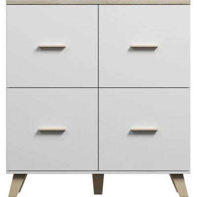 Cama Meble Lotta 110 4D White Sonoma Oak - Sideboard Cama Meble Lotta 110 4D White Sonoma Oak - Sideboard