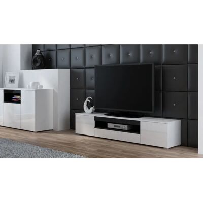 Cama Meble VIVA 180 Biały/Czarny Wysoki Połysk RTV Szafka Cama Meble VIVA 180 Biały/Czarny Wysoki Połysk RTV Szafka