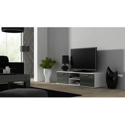 Cama Meble Soho 140 Weiß/Grau Hochglanz TV-Schrank - Unterhaltungszentrum Cama Meble Soho 140 Weiß/Grau Hochglanz TV-Schrank - Unterhaltungszentrum