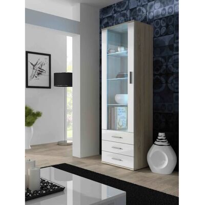 MEBLE SOHOWITS1 Sonoma Weiß Glanz Vitrinenschrank - Aufbewahrung MEBLE SOHOWITS1 Sonoma Weiß Glanz Vitrinenschrank - Aufbewahrung