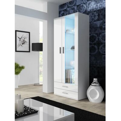 Cama Soho S6 Weiß Glanz Vitrine - Wohnzimmerschrank Cama Soho S6 Weiß Glanz Vitrine - Wohnzimmerschrank