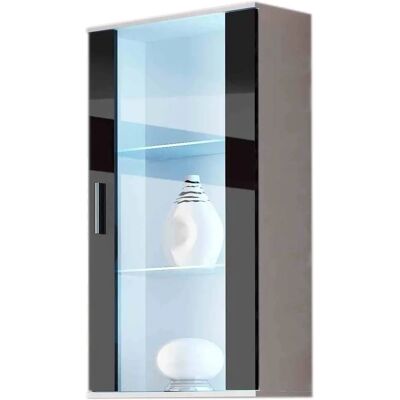 Cama Wanddisplay Vitrine Soho Weiß/Schwarz Glänzend - Wohnzimmer Aufbewahrung Cama Wanddisplay Vitrine Soho Weiß/Schwarz Glänzend - Wohnzimmer Aufbewahrung