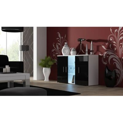 Cama Meble Soho S7 Weiß/Schwarz Hochglanz 3-Türer Sideboard Cama Meble Soho S7 Weiß/Schwarz Hochglanz 3-Türer Sideboard