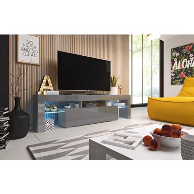 Cama MEBLE Toro 158 Graues Glas TV-Schrank - TV-Kommode & Entertainment-Center Cama MEBLE Toro 158 Graues Glas TV-Schrank - TV-Kommode & Entertainment-Center