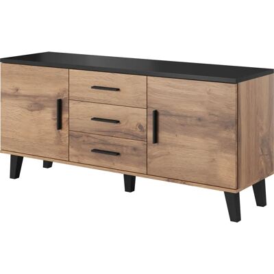 Cama Meble K150 2D3D WOT+B Nowoczesny czarny kredens Cama Meble K150 2D3D WOT+B Nowoczesny czarny kredens