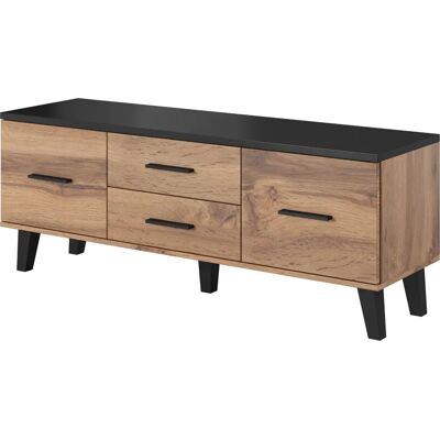 Cama Meble Wotan dąb i czarny mebel RTV - Centrum rozrywki Cama Meble Wotan dąb i czarny mebel RTV - Centrum rozrywki
