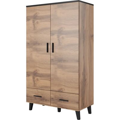 MEBLE Lotta 2D2d Kleiderschrank - Modernes Wotan Eiche Schwarz MEBLE Lotta 2D2d Kleiderschrank - Modernes Wotan Eiche Schwarz