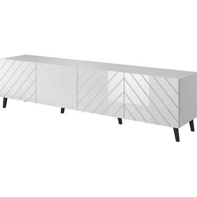 Cama RTV200 Weiß Hochglanz TV-Schrank - 4 Regale - Modernes Design Cama RTV200 Weiß Hochglanz TV-Schrank - 4 Regale - Modernes Design