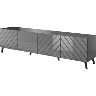 Cama Abeto RTV200 Graphit/Glanz TV-Schrank - 4 Regale Cama Abeto RTV200 Graphit/Glanz TV-Schrank - 4 Regale