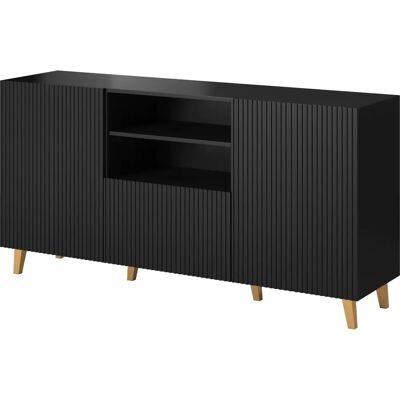 Cama Meble Pafos Model KOM150 CZ - Prostokątna czarna matowa komoda Cama Meble Pafos Model KOM150 CZ - Prostokątna czarna matowa komoda