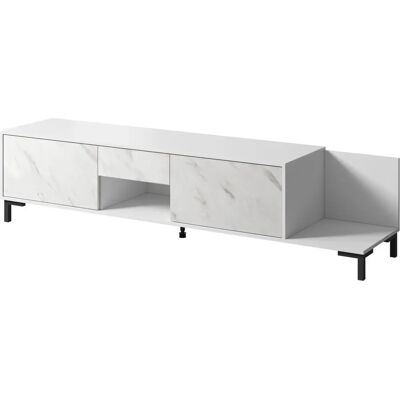 Cama Marmo TV-Schrank - Elegante Marmorimitation, 2 Türen, Mittelschublade - TV-Schrank Cama Marmo TV-Schrank - Elegante Marmorimitation, 2 Türen, Mittelschublade - TV-Schrank
