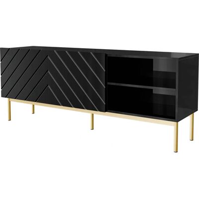 Cama Meble Abeto Rtv Schrank - TV-Schrank mit goldenem Stahlrahmen, 3 Regale Cama Meble Abeto Rtv Schrank - TV-Schrank mit goldenem Stahlrahmen, 3 Regale