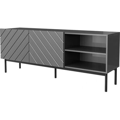Cama Abeto Rtv Schrank mit Schwarzem Stahlrahmen 150x42x60 cm Cama Abeto Rtv Schrank mit Schwarzem Stahlrahmen 150x42x60 cm