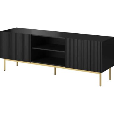 Cama Meble Pafos Rtv - Modernes TV-Schrank, 150x40x60 cm, Schwarz Cama Meble Pafos Rtv - Modernes TV-Schrank, 150x40x60 cm, Schwarz