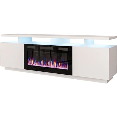 Cama Meble EVA TV-Schrank - Elektrischer Kamin - Weiß Cama Meble EVA TV-Schrank - Elektrischer Kamin - Weiß