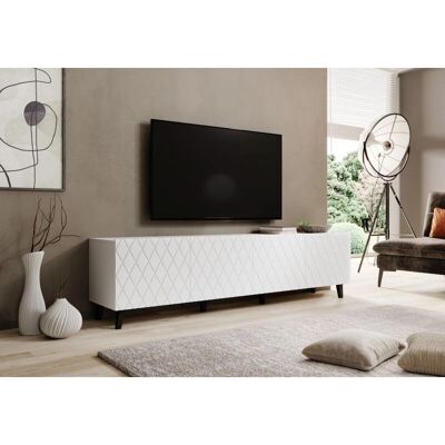 Cama Meble Asti TV Schrank - Moderner Weißer Mattes Stauraum Cama Meble Asti TV Schrank - Moderner Weißer Mattes Stauraum