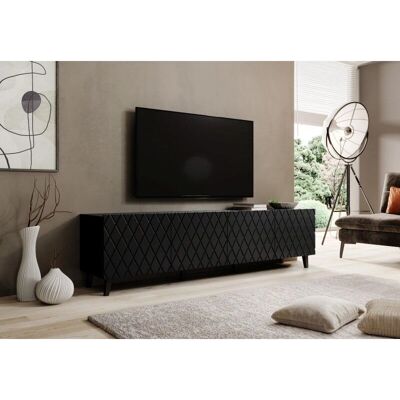 Cama Meble Asti Ντουλάπι TV - 200x42x52 Ματ Μαύρο Cama Meble Asti Ντουλάπι TV - 200x42x52 Ματ Μαύρο