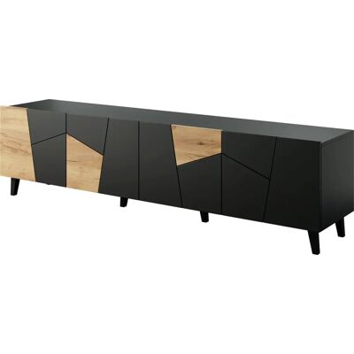 Cama RTV200 CR Schwarzmatt + Eichenhandwerk TV-Schrank - Verstellbare Fronten Cama RTV200 CR Schwarzmatt + Eichenhandwerk TV-Schrank - Verstellbare Fronten