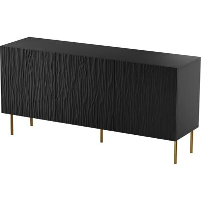 JUNGLE Kommode - Matteschwarz, Goldene Beine - Moderner Stauraum JUNGLE Kommode - Matteschwarz, Goldene Beine - Moderner Stauraum