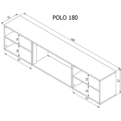 POLO - POLO - Weiß - Schwarzer Kamin - TV cabinet POLO - POLO - Weiß - Schwarzer Kamin - TV cabinet