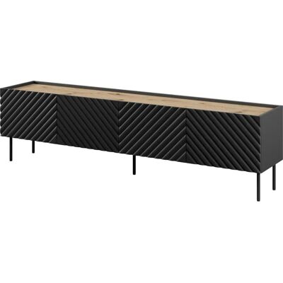 Cama Meble Onda 200X40x35-54 Schwarz Fernsehmöbel - Entertainment Centre Cama Meble Onda 200X40x35-54 Schwarz Fernsehmöbel - Entertainment Centre