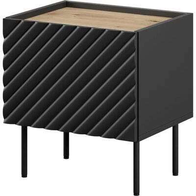 Cama MEBLE Onda Nachttisch - 2 Schubladen Schwarz Cama MEBLE Onda Nachttisch - 2 Schubladen Schwarz