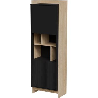 Cama Meble - PORTO 59x38x180 - oak/black - display cabinet Cama Meble - PORTO 59x38x180 - oak/black - display cabinet
