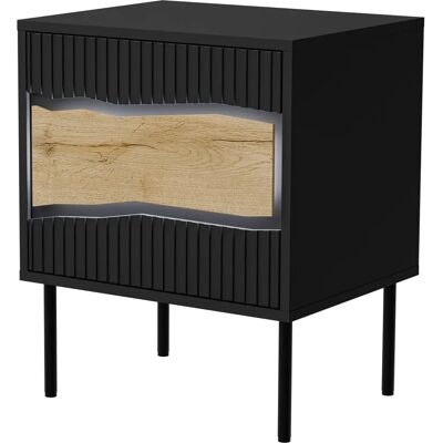 Cama Inserto Niche de nuit - Niche de nuit avec LED, 2 pcs, Noir - Publicité Cama Inserto Niche de nuit - Niche de nuit avec LED, 2 pcs, Noir - Publicité