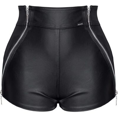 Czarne szorty Demoniq - Sztuczna skóra, Zamek błyskawiczny - Shorts Czarne szorty Demoniq - Sztuczna skóra, Zamek błyskawiczny - Shorts