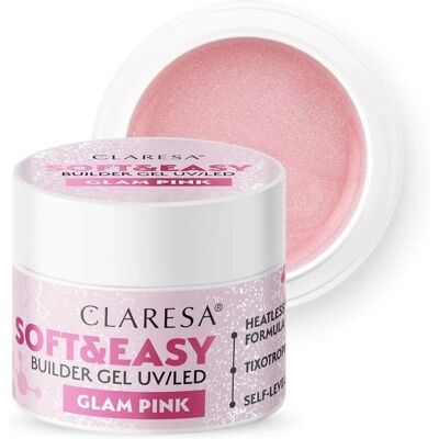 Claresa Soft&Easy Builder Gel - Glam Pink - Long-lasting, Glossy Finish Claresa Soft&Easy Builder Gel - Glam Pink - Long-lasting, Glossy Finish