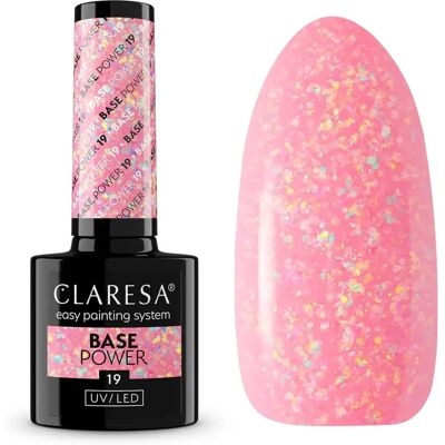 Claresa Basecoat 19 5ml - Stärkender Pink mit Iriserenden Glitzer Claresa Basecoat 19 5ml - Stärkender Pink mit Iriserenden Glitzer