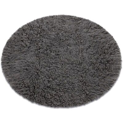 RugsX Flokati Lana Cerchio Grigio - Tappeto RugsX Flokati Lana Cerchio Grigio - Tappeto
