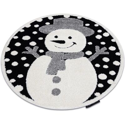 Dywany Łuszczów Joy Pupazzo di neve Tappeto bambini - Circolare 120cm Dywany Łuszczów Joy Pupazzo di neve Tappeto bambini - Circolare 120cm