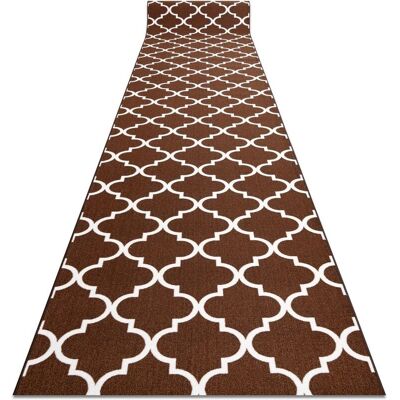 RugsX Trellis Brown Runner - Anti-slip 57x430 cm RugsX Trellis Brown Runner - Anti-slip 57x430 cm