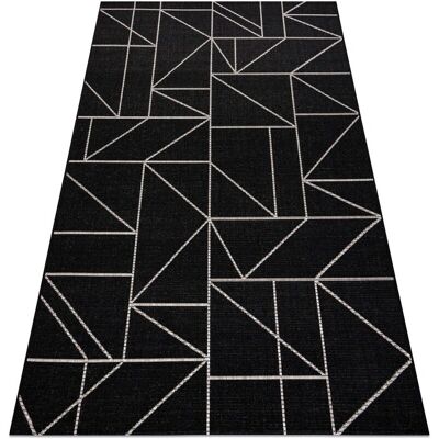 Tappeto Geometrico Nero Argento RugsX - 6mm, Belgio Tappeto Geometrico Nero Argento RugsX - 6mm, Belgio