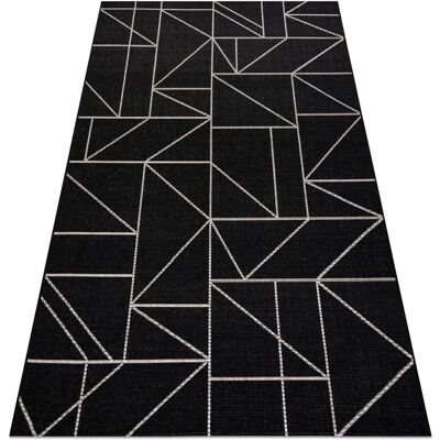 RugsX Tappeto Geometrico Nero / Argento - 60x110 cm RugsX Tappeto Geometrico Nero / Argento - 60x110 cm