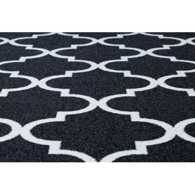 RugsX Alfombra de pasillo negro Trellis - 57x740 cm - Antideslizante, Poliamida RugsX Alfombra de pasillo negro Trellis - 57x740 cm - Antideslizante, Poliamida