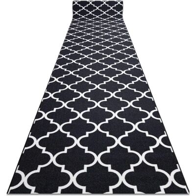 RugsX - Tappeto da corridoio nero Trellis 110cm - Antiscivolo in poliamide RugsX - Tappeto da corridoio nero Trellis 110cm - Antiscivolo in poliamide