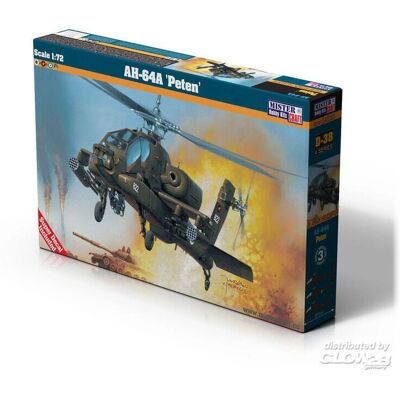Kit de modèle d'hélicoptère MisterCraft AH-64A Peten - Échelle 1:72 - Publicité Kit de modèle d'hélicoptère MisterCraft AH-64A Peten - Échelle 1:72 - Publicité