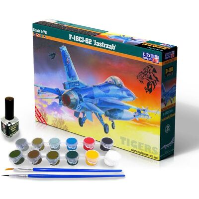 Ensemble Super F-16CJ-52 + Jastrzab / Hawk - Maquette Avion MisterCraft - Publicité Ensemble Super F-16CJ-52 + Jastrzab / Hawk - Maquette Avion MisterCraft - Publicité