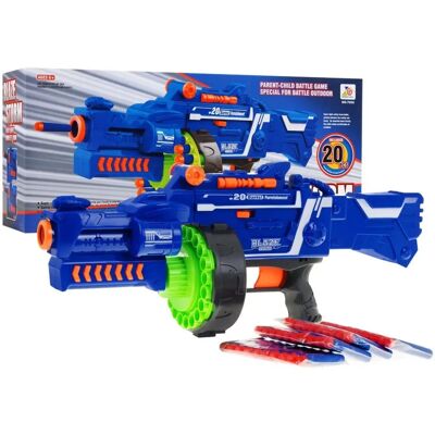 RMZ - Elektryczny półautomatyczny pistolet do kulek piankowych - 20 nabojów - Niebieski RMZ - Elektryczny półautomatyczny pistolet do kulek piankowych - 20 nabojów - Niebieski
