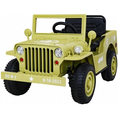 RMZ 12V Retro Wojskowy Pojazd - Zdalne Sterowanie - LED Światła RMZ 12V Retro Wojskowy Pojazd - Zdalne Sterowanie - LED Światła