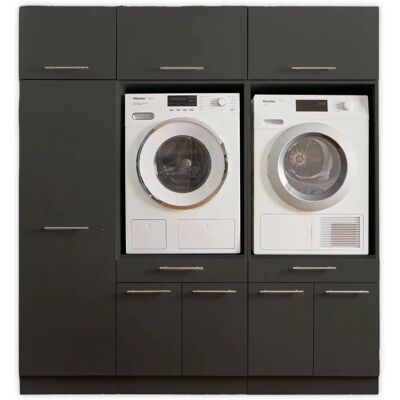 LAUNDREEZY LDSK13 Mehrzweckschrank-Set - Anthrazit - Holzwerkstoff - Made in Europe LAUNDREEZY LDSK13 Mehrzweckschrank-Set - Anthrazit - Holzwerkstoff - Made in Europe