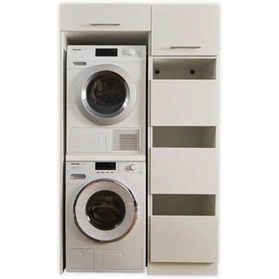 LAUNDREEZY LDLK1 Aufbewahrungsschrank-Set - Modular, Weiß, Einfacher Aufbau LAUNDREEZY LDLK1 Aufbewahrungsschrank-Set - Modular, Weiß, Einfacher Aufbau