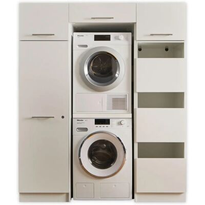 LAUNDREEZY LDLK3 Aufbewahrungs-Schrank-Set - Weiß - 167,5x67,5x200 cm LAUNDREEZY LDLK3 Aufbewahrungs-Schrank-Set - Weiß - 167,5x67,5x200 cm