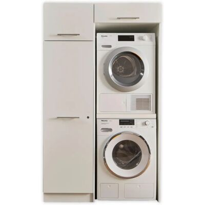 LAUNDREEZY LDLK2 Mehrzweckschrank-Set - Weiß, 117,5x67,5x200cm LAUNDREEZY LDLK2 Mehrzweckschrank-Set - Weiß, 117,5x67,5x200cm