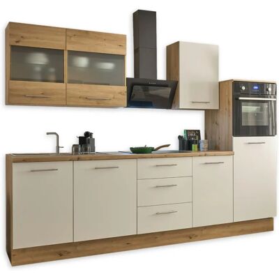 BALCULINA Capri Konyha Szett - Fehér, Artisan Eiche, 280cm BALCULINA Capri Konyha Szett - Fehér, Artisan Eiche, 280cm